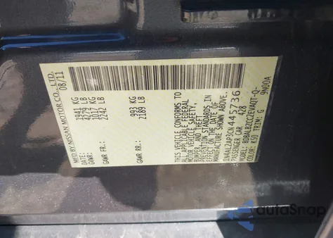 2012 Nissan Altima 2.5 S z USA, uszkodzony, nr VIN 1N4AL2AP3CN445736